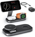 3-In-1 Charging Station for Apple Device, Qi2 25W Certified Magnetic Wireless Foldable Fast Charger Stand Compatible with Magsafe for Iphone 17E/17/16/15/14/13/12/Air Series, Apple Watch & Airpods