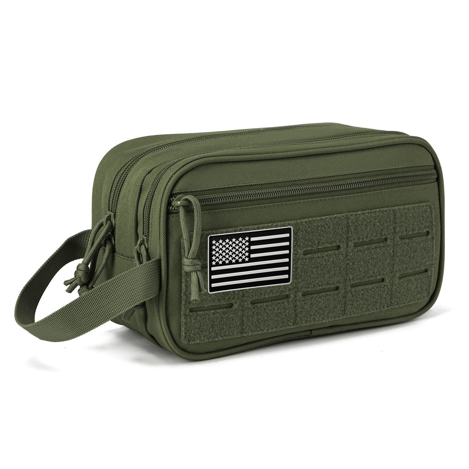 Men's Tactical Toiletry Organizer Bag - Outdoor Travel Makeup Pouch with Multiple Compartments
