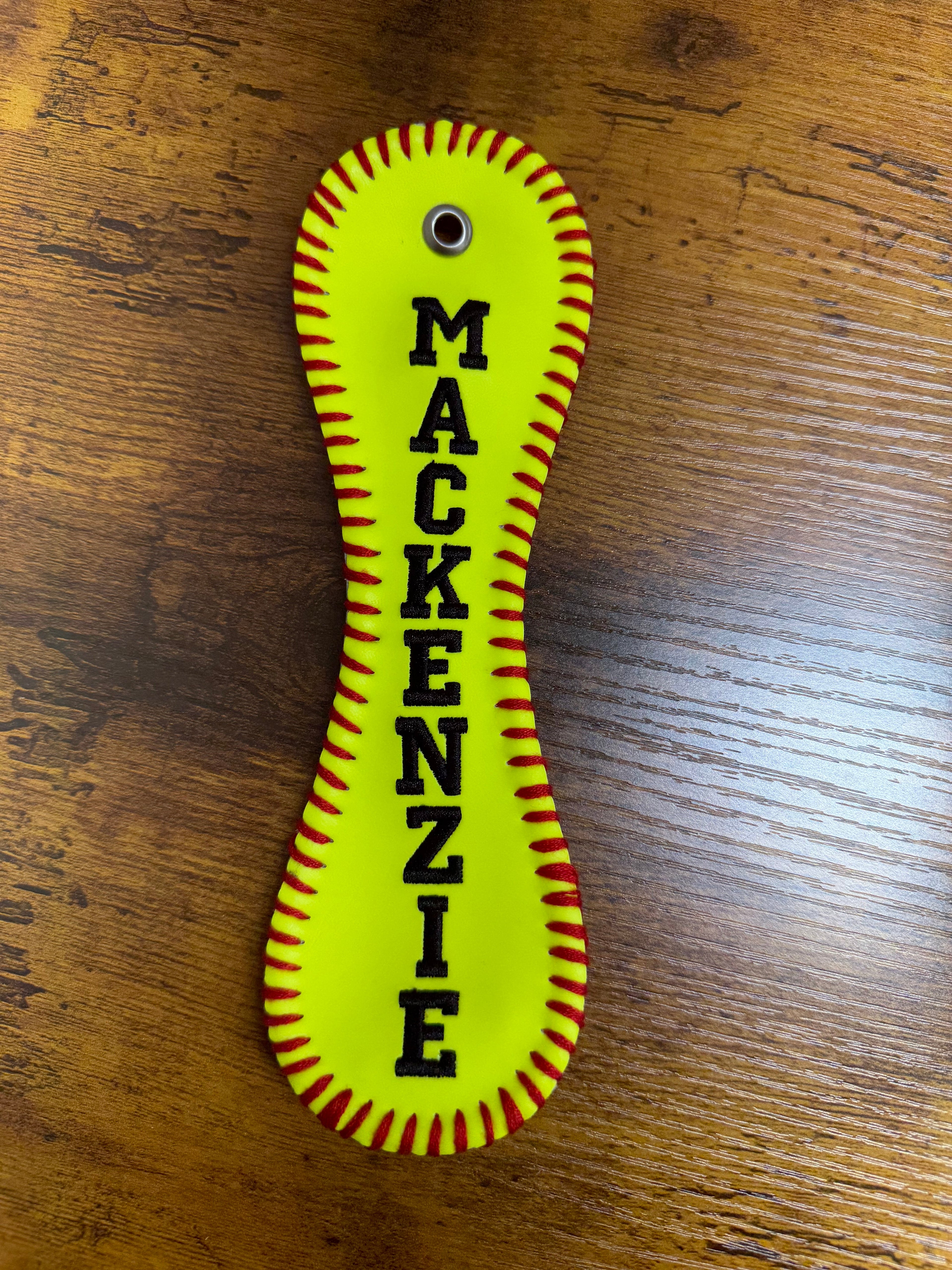 Personalized Embroidered Baseball or Softball Bag Tag | Keychain